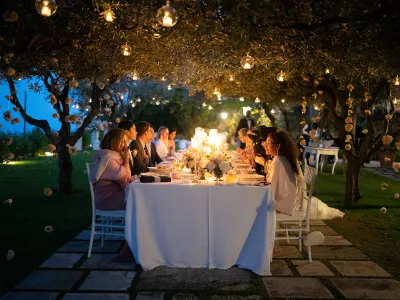 Dinner under the olive trees at Belmond Caruso, in the Amalfi Coast
