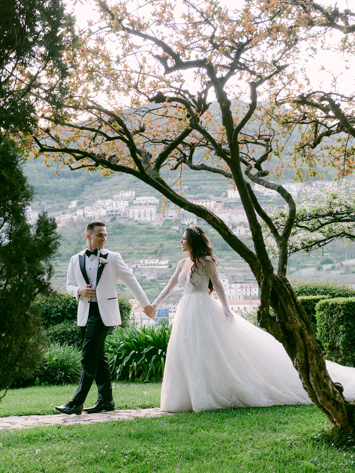 Dinner under the olive trees at Belmond Caruso, in the Amalfi Coast