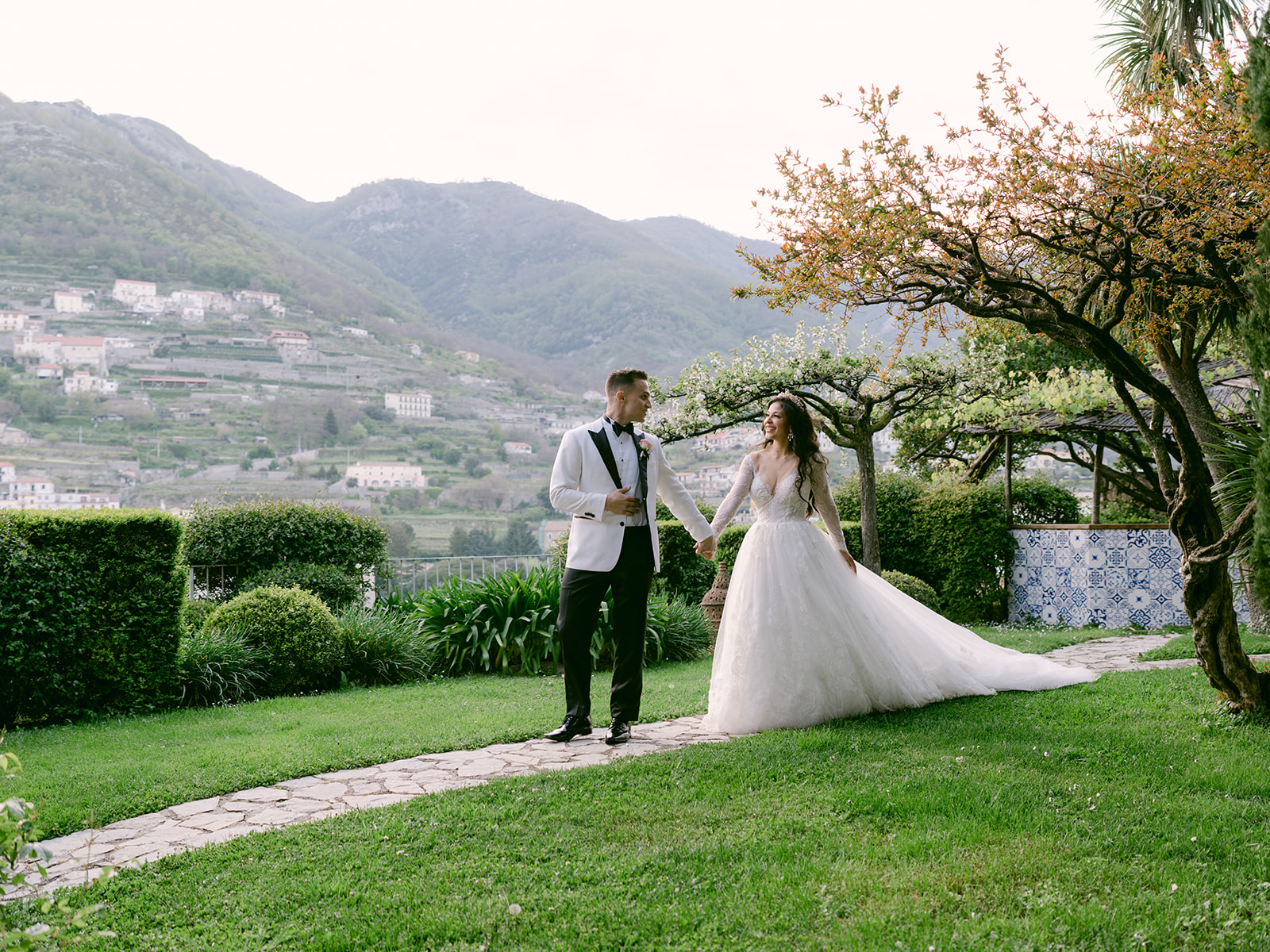 Dinner under the olive trees at Belmond Caruso, in the Amalfi Coast