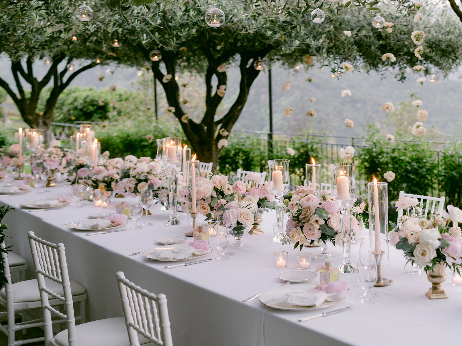 Dinner under the olive trees at Belmond Caruso, in the Amalfi Coast