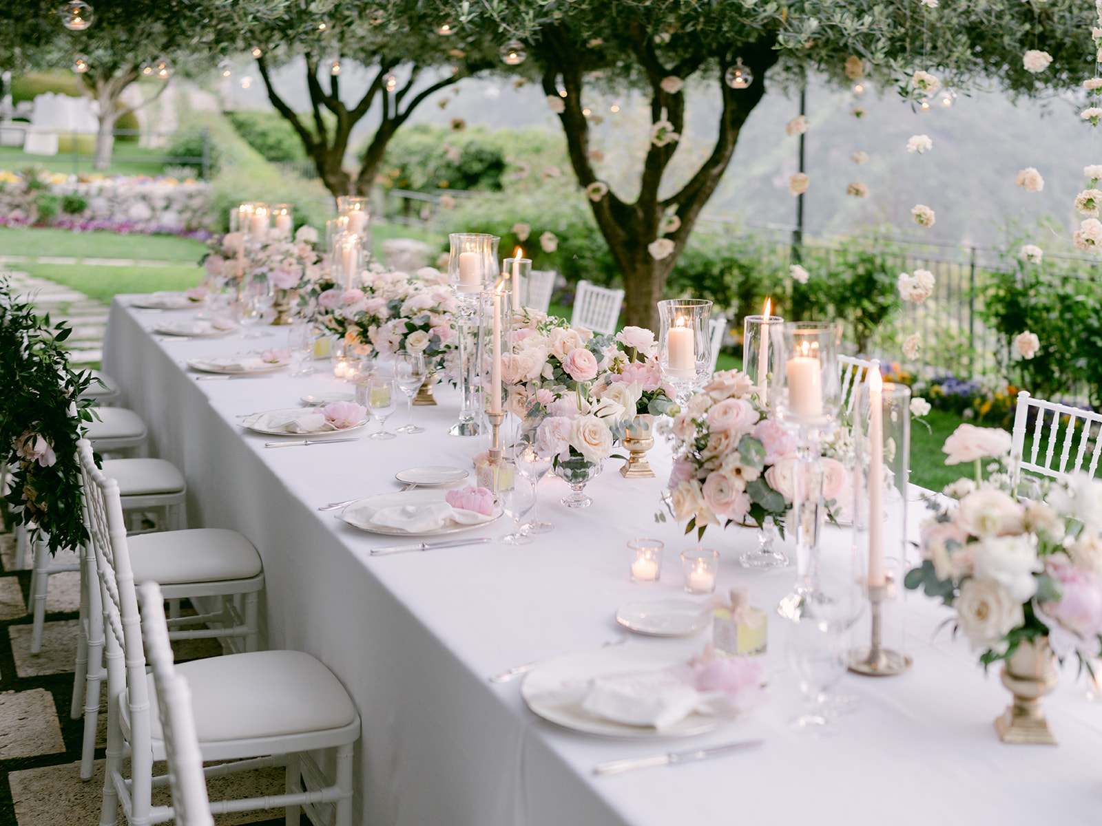 Dinner under the olive trees at Belmond Caruso, in the Amalfi Coast