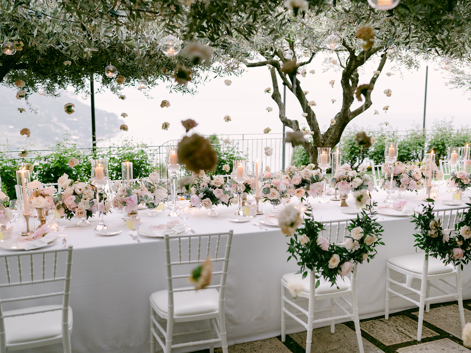 Dinner under the olive trees at Belmond Caruso, in the Amalfi Coast